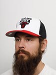 Бейсболка MITCHELL NESS арт. HT8363-CBUWHIT Chicago Bulls NBA (белый / красный)